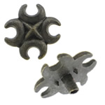 Zink Legierung Claw Rivet, Zinklegierung, metallschwarz plattiert, frei von Kadmium, 16x16x10mm, 2.5mm, Bohrung:ca. 2mm, verkauft von PC