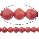 Perles en corail naturel, Rond, facettes, rouge, Niveau AA, 8mm Environ 0.5mm Environ 15 pouce, Environ Vendu par brin