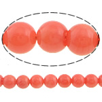 Abalorios de Coral, Coral natural, Esférico, naranja rojizo, Grado AA, 6mm, agujero:aproximado 0.5mm, longitud:aproximado 15 Inch, aproximado 60PCs/Sarta, Vendido por Sarta