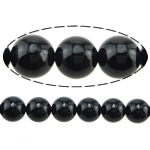 Natürliche schwarze Achat Perlen, Schwarzer Achat, rund, verschiedene Größen vorhanden & glatt, Grad AAA, Bohrung:ca. 1-1.5mm, Länge:15.5 ZollInch, verkauft von Strang