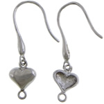 Boucles d'oreilles en Argent, argent sterling 925, coeur, Placage, plus de couleurs à choisir 0.8mm Environ 1mm, Vendu par paire