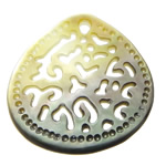 Pendentif Coquille en noir, coquille noire, larme, gravé Environ 2.2mm, Vendu par PC