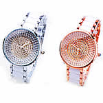 Women Wrist Watch, Zinc Alloy, Round, with rhinestone cadmium free, 31mm, 18mm Approx 7.2 Inch 