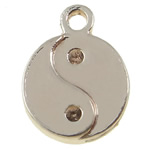 Zinc Alloy Flat Round Pendants, plated nickel, lead & cadmium free Approx 2mm, Approx 