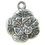 Zinklegierung Blume Anhänger, plattiert, keine, frei von Nickel, Blei & Kadmium, 11x13x4mm, Bohrung:ca. 1.5mm, verkauft von PC