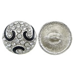 Bouton de tige en alliage zinc, alliage de zinc, Plat rond, Placage de couleur platine, émail & avec strass Environ 2.5mm, Vendu par PC