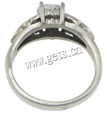 Cubic Zirconia Stainless Steel Finger Ring, different size for choice & with cubic zirconia, original color, 8mm, Sold By PC