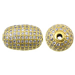 Cubic Zirconia Micro Pave Brass Beads, Oval, plated, micro pave cubic zirconia Approx 2mm 