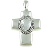 Cubic Zirconia (CZ) Zinc Alloy Pendants, Cross, plated nickel, lead & cadmium free Approx 6mm 