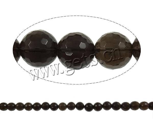 Perles en quartz fumé naturel, Rond, multiple tailles pour le choix & facettes, Trou:Environ 1.5mm, Longueur:15.7 pouce, Vendu par brin