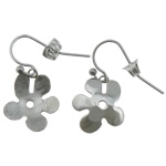 Stainless Steel Drop Earring, 304 Stainless Steel, Flower, original color 