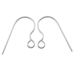 Sterling Silver Hook Earwire, 925 Sterling Silver, plated 12mm 