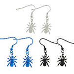 Stainless Steel Drop Earring, stainless steel earring hook, Spider, electrophoresis 38mm 