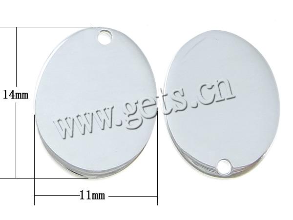 Sterling Silber Tag, 925 Sterling Silber, oval, plattiert, keine, 14x11x1.2mm, verkauft von PC