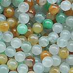 perle en jadéite , jade, naturel, mélangé & lisse, 5mm Environ 1-2mm, Vendu par PC