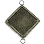 Edelstahl Verbindungsstück, 304 Edelstahl, Rhombus, 1/1-Schleife, originale Farbe, 13x21x2.5mm, Bohrung:ca. 2mm, Innendurchmesser:ca. 11x11mm, verkauft von PC