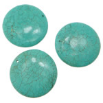 Pendentifs Turquoise synthétiques, Plat rond, bleu Environ 1mm, Vendu par PC