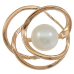 pendentif en laiton de perle d'eau douce cultivée, fleur, Plaqué de couleur d'or rose, plus de couleurs à choisir Environ Vendu par PC