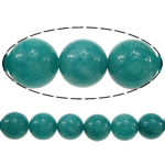 Abalorios de Amazonita, con teñido Jade, Esférico, más tamaños para la opción, azul turquesa, agujero:aproximado 0.8-1.5mm, longitud:aproximado 15 Inch, Vendido por Sarta