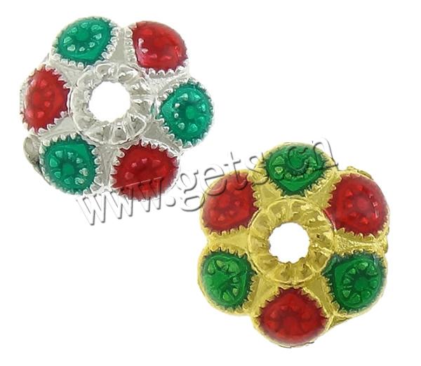 Brass Bead Cap, Flower, plated, enamel, more colors for choice, 10x11x4mm, Hole:Approx 2mm, Sold By PC