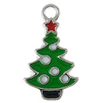 Pendentifs de Noël en alliage de zinc, avec émail, arbre de noël, Placage, Bijoux de Noël & émail, plus de couleurs à choisir, protéger l'environnement, sans nickel, plomb et cadmium Environ 2mm Vendu par sac