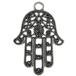 Colgantes de Hamsa la aleación del cinc, aleación de zinc, chapado, Islam joyas, más colores para la opción, 35x26x2mm, agujero:aproximado 4mm, 150PCs/Bolsa, Vendido por Bolsa