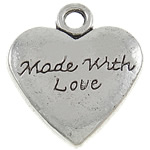 Zinc Alloy Message Pendants, Heart, plated cadmium free Approx 1mm, Approx 