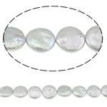 Perlas Moneda Freshwater, Perlas cultivadas de agua dulce, gris, 11-12mm, agujero:aproximado 0.8mm, longitud:aproximado 15.5 Inch, Vendido por Sarta