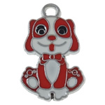 Zinc Alloy Animal Pendants, Dog, platinum color plated, enamel nickel, lead & cadmium free Approx 2.5mm 