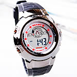 Dive Watch, Silicone, with zinc alloy dial, plated, LED nickel, lead & cadmium free, 32mm, 20mm Approx 9.8 Inch 