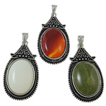 Mixed Gemstone Pendants, with Zinc Alloy, Teardrop, nickel, lead & cadmium free Approx 