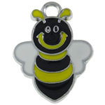 Zinc Alloy Animal Pendants, Bee, platinum color plated, enamel nickel, lead & cadmium free Approx 