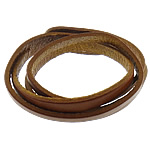 Bracelets de cuir de vachette, cuir de peau de vache, fer fermoir pression, Placage de couleur noire de plumbum, 2 fils, brun, protéger l'environnement, sans nickel, plomb et cadmium, 7mm, 9mm Environ 17 pouce, Vendu par brin