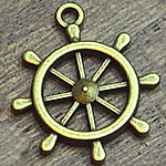 Zinc Alloy Ship Wheel & Anchor Pendentif, alliage de zinc, roue de bateau, Plaquage normal, modèle nautique, plus de couleurs à choisir Environ 2mm, Environ Vendu par kg