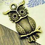 Zinc Alloy Animal Pendants, Owl, plated Approx 2mm 