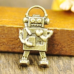 Zink Legierung Schmuck Anhänger, Zinklegierung, Roboter, plattiert, keine, 17x10mm, Bohrung:ca. 3x2mm, 500PCs/kg, verkauft von kg