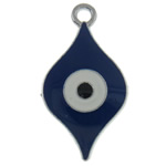 Zink-Legierung Evil Eye Anhänger, Zinklegierung, blöser Blick, Platinfarbe platiniert, Emaille, keine, frei von Nickel, Blei & Kadmium, 18x34x1.5mm, Bohrung:ca. 2.5mm, verkauft von PC