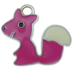 Zinc Alloy Animal Pendants, Squirrel, platinum color plated, enamel nickel, lead & cadmium free Approx 2.5mm 