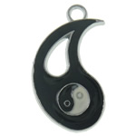 Zinc Alloy Enamel Pendants, Teardrop, platinum color plated, black, nickel, lead & cadmium free Approx 2mm 