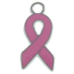 Awareness Ribbon Pendant, Zinc Alloy, platinum color plated, enamel nickel, lead & cadmium free Approx 2mm 