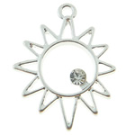 Zinc Alloy Rhinestone Pendants, Flower, plated, with rhinestone Approx 2mm 