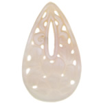 Pink Shell Cabochon, Teardrop, flat back 