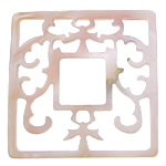 Pink Shell Cabochon, Square, flat back 