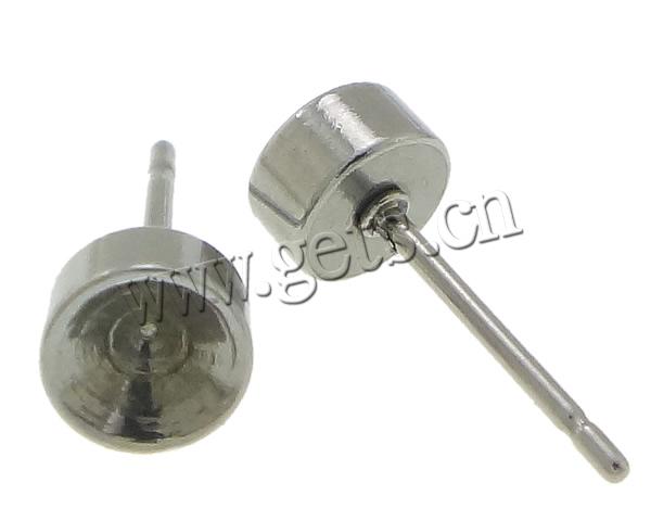 Stainless Steel Earring Stud Component, different size for choice, original color, 0.8mm, Sold By Pair