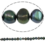 Baroque Cultured Freshwater Pearl Beads, blue black, Grade A, 10-11mm Approx 0.8mm Approx 14.5 Inch 