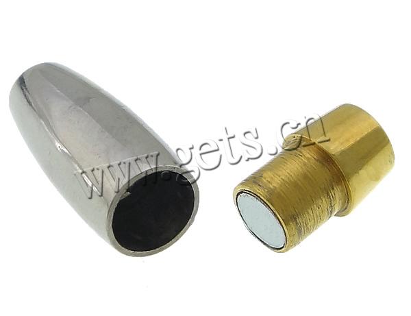 Fermeture magnétique en acier inoxydable rond, tube, Placage, Personnalisé, plus de couleurs à choisir, 30x14mm, Trou:Environ 9mm, Vendu par PC