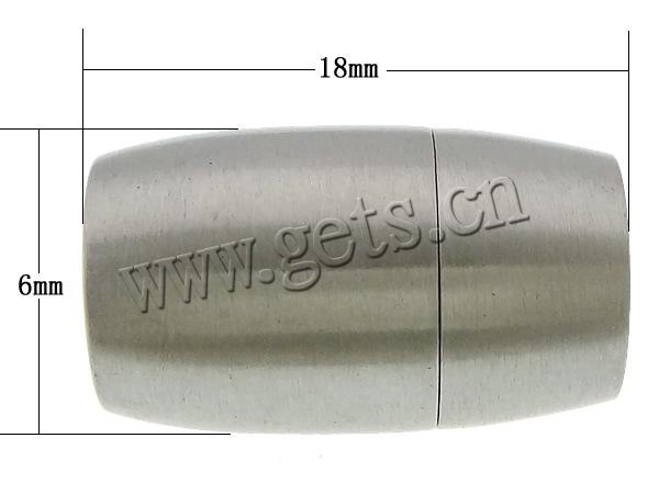 Fermeture magnétique en acier inoxydable rond, tube, Placage, Personnalisé, plus de couleurs à choisir, 18x6mm, Trou:Environ 2mm, Vendu par PC