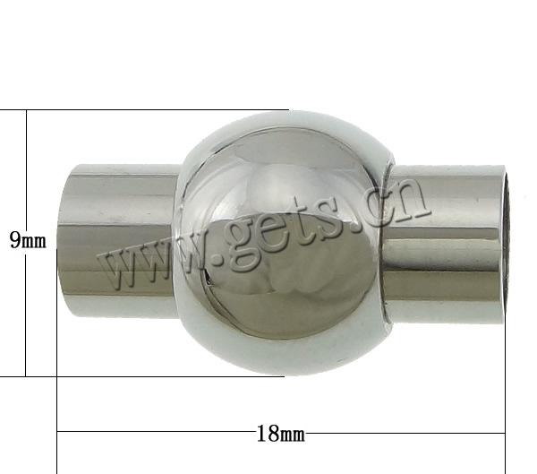 Fermeture magnétique en acier inoxydable rond, lanterne, Placage, Personnalisé, plus de couleurs à choisir, 18x9mm, Trou:Environ 3mm, Vendu par PC