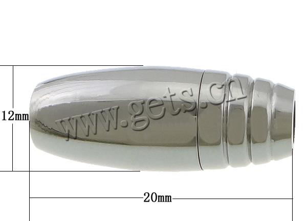 Круглая нержавеющая сталь Магнитная застежка, Овальная форма, Другое покрытие, Индивидуальные, Много цветов для выбора, 20x12mm, отверстие:Приблизительно 7mm, продается PC
