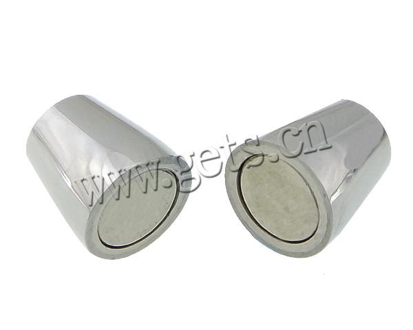 Cierre magnético redondo de acero inoxidable, Tubo, chapado, Modificado para requisitos particulares, más colores para la opción, 18x11mm, agujero:aproximado 8mm, Vendido por UD